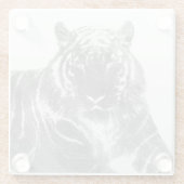 Zwart-Witte Tijger Glazen Onderzetter (Achterkant)
