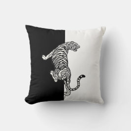 Zwart Witte Tijger  Kussen