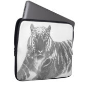 Zwart-Witte Tijger Laptop Sleeve (Voorkant Rechts)