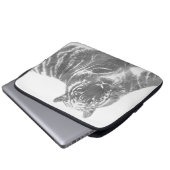 Zwart-Witte Tijger Laptop Sleeve (Voorkant onderkant)