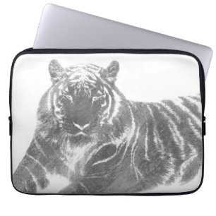 Zwart-Witte Tijger Laptop Sleeve