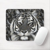 Zwart-witte tijger Mousepad Muismat (Met muis)