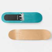 Zwart-witte tijger op Blauwgroen persoonlijk Persoonlijk Skateboard (Horizontaal)