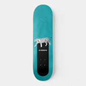 Zwart-witte tijger op Blauwgroen persoonlijk Persoonlijk Skateboard (Voorkant)