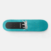 Zwart-witte tijger op Blauwgroen persoonlijk Skateboard (Horizontaal)