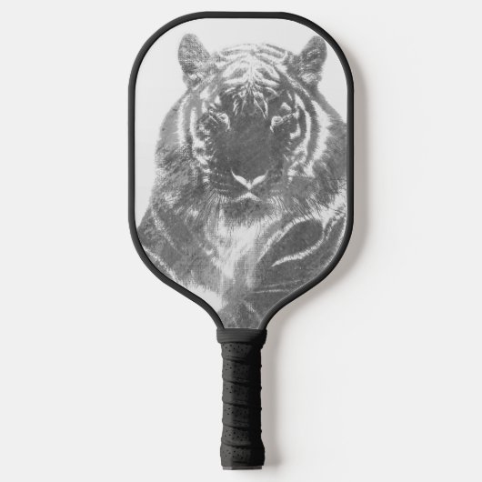Zwart-Witte Tijger Pickleball Paddle (Voorkant)