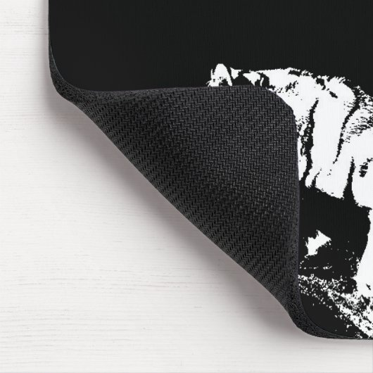 Zwart-witte tijger Pop Art Mousepad Muismat (Hoek)