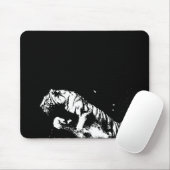 Zwart-witte tijger Pop Art Mousepad Muismat (Met muis)