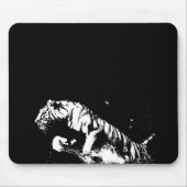 Zwart-witte tijger Pop Art Mousepad Muismat (Voorkant)
