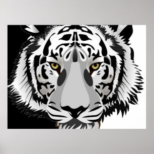 Zwart Witte Tijger Poster