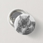 Zwart-Witte Tijger Ronde Button 3,2 Cm (Voorkant /achterkant)