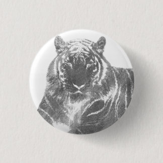Zwart-Witte Tijger Ronde Button 3,2 Cm