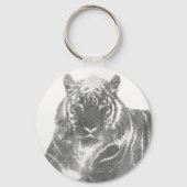 Zwart-Witte Tijger Sleutelhanger (Voorkant)