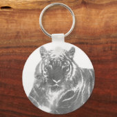 Zwart-Witte Tijger Sleutelhanger (Voorkant)