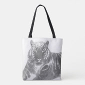 Zwart-Witte Tijger Tote Bag (Achterkant)