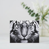 Zwart-witte tijger (update) briefkaart (Staand voorkant)