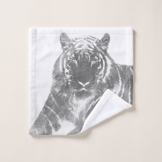 Zwart-Witte Tijger Washandje (Wasdoekje)
