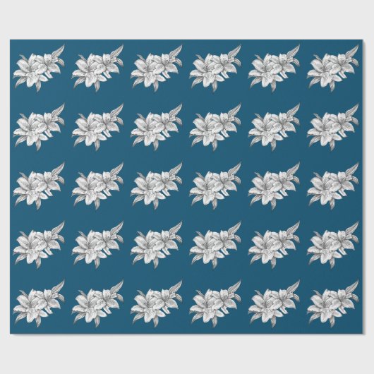 Zwart-witte tijgerlelie cadeaupapier (Vlak)