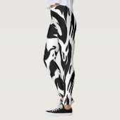 Zwart-witte tijgerstrips leggings (Links)