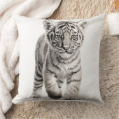 Zwart & Witte Tijgerwelp Vierkante Kussenhoeve Kussen (Deken)