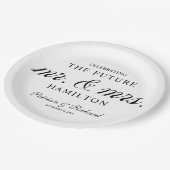 Zwart-Witte Toekomstige Bruid En Bruidegom Verlovi Papieren Bordje (Gekanteld)