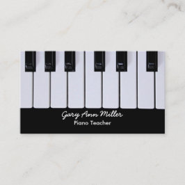 Zwart-witte toetsen Piano-leraar Visitekaartje