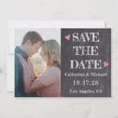 Zwart-witte toetsenbord Foto Save The Date (Voorkant)