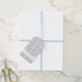 Zwart Witte Toile Bloemige Gift Cadeaulabel (Met Touw)
