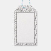 Zwart Witte Toile Bloemige Gift Cadeaulabel (Achterkant)