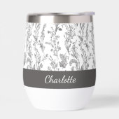 Zwart Witte Toile Bloemmotief Aangepaste Naam (Links)
