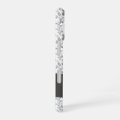 Zwart Witte Toile Bloemstuk Aangepaste Naam iPhone 16 Hoesje (Rechterkant)