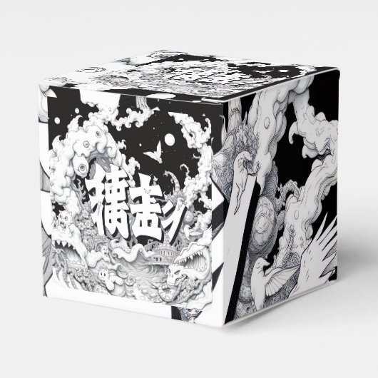 Zwart & Witte Tokyo Bedankdoosjes (Voorkant Zijde)
