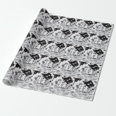 Zwart & Witte Tokyo Cadeaupapier (Uitgerold)