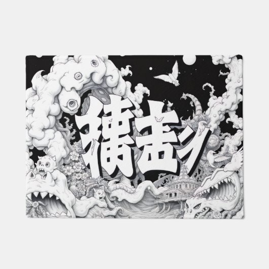 Zwart & Witte Tokyo Deurmat (Voorkant)