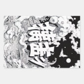 Zwart & Witte Tokyo Inpakpapier Vel (Voorkant 2)