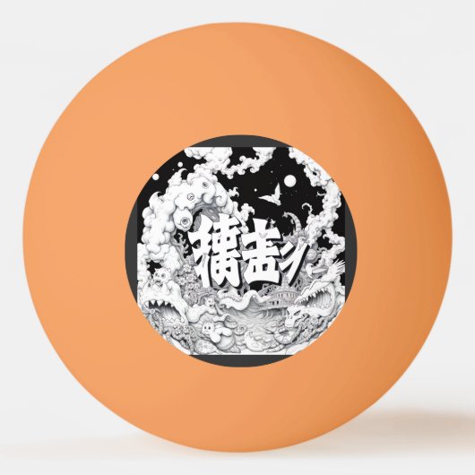 Zwart & Witte Tokyo Pingpongbal (Voorkant)
