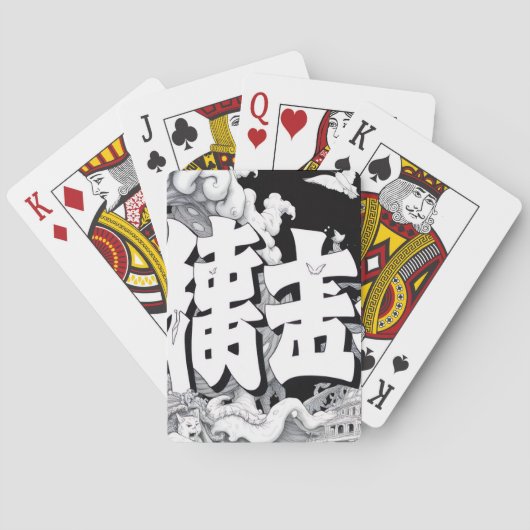 Zwart & Witte Tokyo Pokerkaarten (Achterkant)