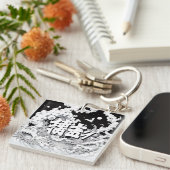 Zwart & Witte Tokyo Sleutelhanger (Voorkant Rechts)