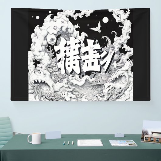 Zwart & Witte Tokyo Spandoek (Beurs)