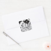 Zwart & Witte Tokyo Vierkante Sticker (Envelop)