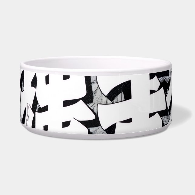 Zwart & Witte Tokyo Voerbakje (Voorkant)