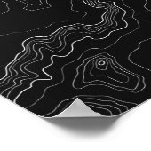 Zwart-witte topografische kaart poster (Hoek)