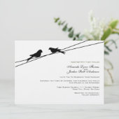 Zwart-witte Tortelduifjes op een draad Kaart (Staand voorkant)