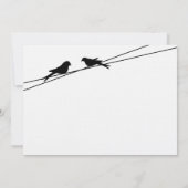 Zwart-witte Tortelduifjes op een draad Kaart (Achterkant)
