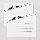 Zwart-witte Tortelduifjes op een drager RSVP (Voorkant / Achterkant)