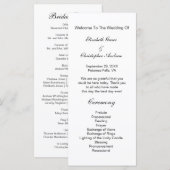 Zwart Witte Traditionele Klassieke Trouwprogramma Menu (Voorkant / Achterkant)