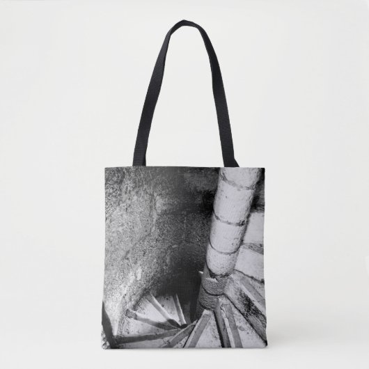 Zwart-witte trap tote bag (Voorkant)