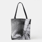 Zwart-witte trap tote bag (Achterkant)