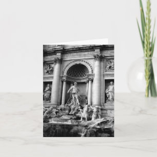 Zwart Witte Trevi Fontein Rome Reizen Fotografie Feestdagen Kaart