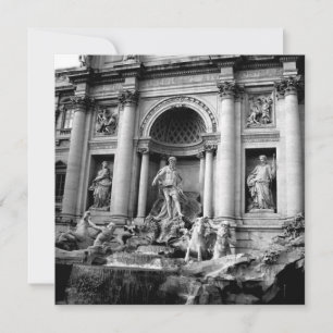 Zwart Witte Trevi Fontein Rome Reizen Fotografie Feestdagenkaart